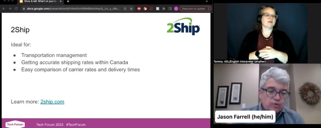 Capture from the Show and tell webinar