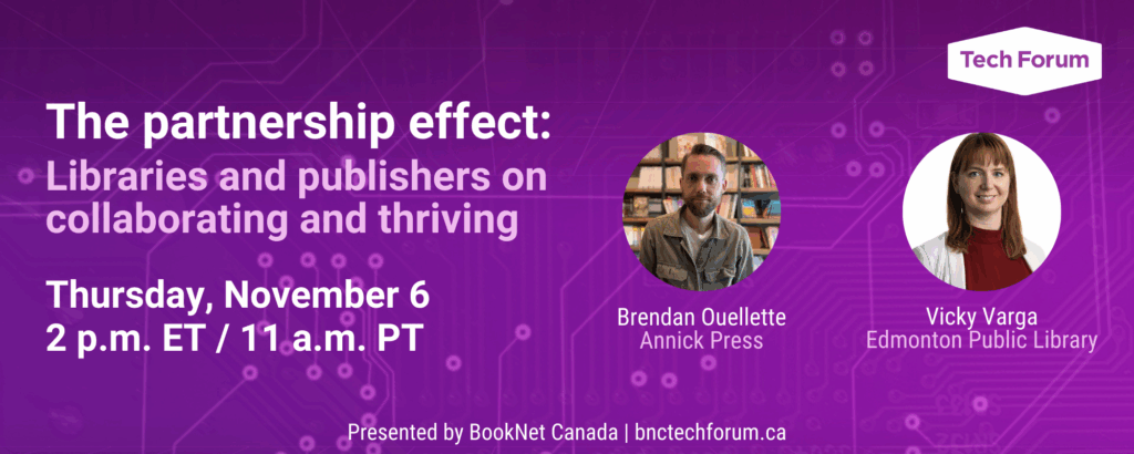 The partnership effect: Libraries and publishers on collaborating and thriving. Nov. 6 at 2 p.m.