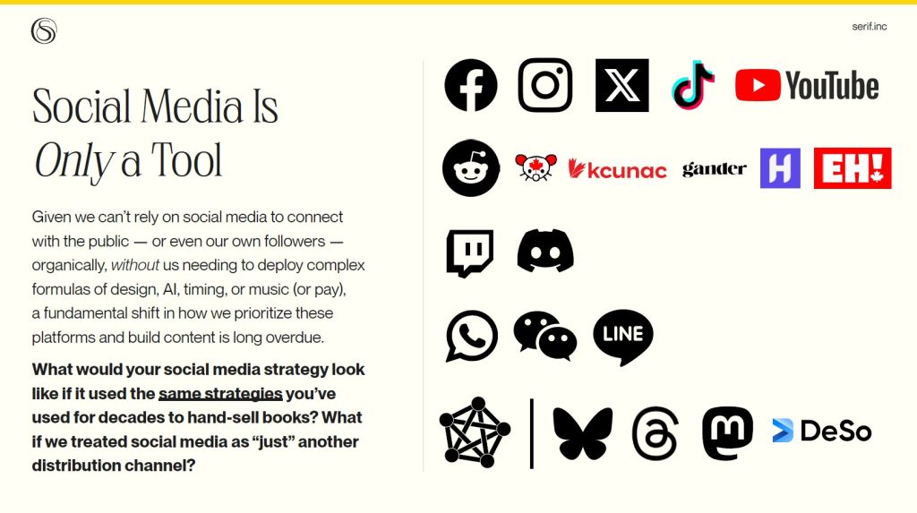 Screen capture from the Managing disruption: Online book marketing in a volatile age slides