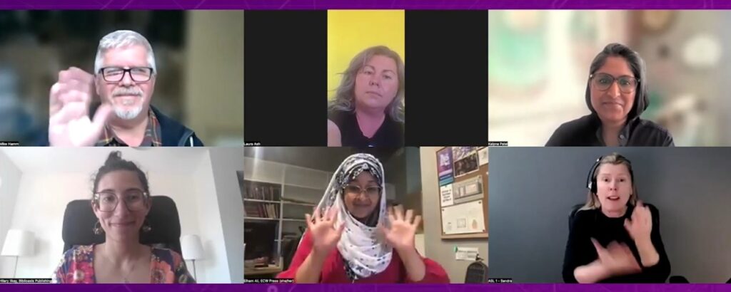 Screen capture featuring all speakers smiling at the camera while saying good bye at the end of the session