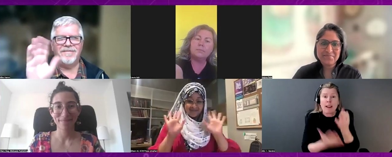 Screen capture featuring all speakers smiling at the camera while saying good bye at the end of the session